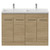 Napoli 390 Light Oak 1200mm 4 Door Vanity Unit with Double Lucia Basins Front View