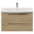 Napoli 390 Light Oak 800mm Wall Mounted 2 Drawer Vanity Unit with Arc Basin Front View thumbnail