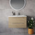 Napoli 390 Light Oak 800mm Wall Mounted 2 Drawer Vanity Unit with Arc Basin Lifestyle Image thumbnail