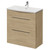 Napoli 390 Light Oak 800mm 2 Drawer Vanity Unit with Arc Basin Right Hand View thumbnail