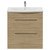 Napoli 390 Light Oak 800mm 2 Drawer Vanity Unit with Arc Basin Front View