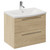 Napoli 390 Light Oak 600mm Wall Mounted 2 Drawer Vanity Unit with Arc Basin Left Hand View