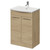 Napoli 390 Light Oak 600mm 2 Door Vanity Unit with Arc Basin Right Hand View thumbnail