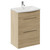 Napoli 390 Light Oak 600mm 2 Drawer Vanity Unit with Arc Basin Left Hand View thumbnail