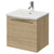 Napoli 390 Light Oak 500mm Wall Mounted Single Drawer Vanity Unit with Arc Basin Right Hand View