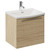 Napoli 390 Light Oak 500mm Wall Mounted Single Drawer Vanity Unit with Arc Basin Left Hand View