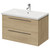 Napoli 460 Light Oak 800mm Wall Mounted 2 Drawer Vanity Unit with Glide Basin Right Hand View thumbnail