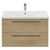Napoli 460 Light Oak 800mm Wall Mounted 2 Drawer Vanity Unit with Glide Basin Front View