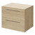 Napoli 460 Light Oak 600mm Wall Mounted 2 Drawer Vanity Unit for Countertop Basins Right Hand View