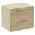 Napoli 460 Light Oak 600mm Wall Mounted 2 Drawer Vanity Unit for Countertop Basins Left Hand View thumbnail