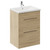 Napoli 460 Light Oak 600mm 2 Drawer Vanity Unit with Glide Basin Left Hand View thumbnail