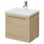 Napoli 390 Light Oak 500mm Wall Mounted Single Drawer Vanity Unit with Glide Basin Right Hand View thumbnail