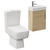 Napoli Cube Light Oak 400mm Single Door Wall Mounted Vanity Unit and Toilet Suite with Align Basin Left Hand View thumbnail