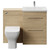 Napoli 390 Light Oak 1100mm 2 Drawer Vanity Unit Toilet Suite with Glide Basin Front View thumbnail