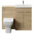 Napoli 390 Light Oak 1100mm 2 Door Vanity Unit Toilet Suite with Glide Basin Front View thumbnail