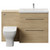 Napoli 390 Light Oak 1300mm 2 Drawer Vanity Unit Toilet Suite with Glide Basin Front View thumbnail