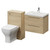 Napoli 390 Light Oak 1100mm Wall Mounted 2 Drawer Vanity Unit and Toilet Suite with Glide Basin Right Hand View thumbnail