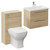 Napoli 390 Light Oak 1100mm Wall Mounted 2 Drawer Vanity Unit and Toilet Suite with Glide Basin Left Hand View thumbnail