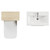 Napoli 390 Light Oak 1100mm Wall Mounted 2 Drawer Vanity Unit and Toilet Suite with Glide Basin Top View thumbnail