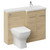 Napoli 390 Light Oak 1100mm 2 Door Vanity Unit Toilet Suite with Square Right Hand Lucia Basin Left Hand View thumbnail
