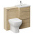 Napoli 390 Light Oak 1000mm 2 Drawer Vanity Unit Toilet Suite with Glide Basin Left Hand View