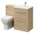 Napoli 460 Light Oak 1100mm 2 Drawer Vanity Unit Toilet Suite with Glide Basin Right Hand View thumbnail