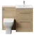 Napoli 460 Light Oak 1100mm 2 Drawer Vanity Unit Toilet Suite with Glide Basin Front View
