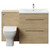 Napoli 460 Light Oak 1300mm 2 Drawer Vanity Unit Toilet Suite with Glide Basin Front View thumbnail
