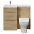 Napoli 390 Light Oak 1000mm 2 Drawer Vanity Unit Toilet Suite with Left Hand Square Lucia Basin Front View thumbnail