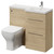 Napoli 390 Light Oak 1000mm 2 Drawer Vanity Unit Toilet Suite with Right Hand Square Lucia Basin Right Hand View thumbnail