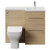 Napoli 390 Light Oak 1000mm 2 Drawer Vanity Unit Toilet Suite with Right Hand Square Lucia Basin Front View thumbnail