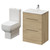 Napoli 460 Light Oak 600mm 2 Drawer Vanity Unit and Tacoma Comfort Height Toilet Suite with Angel Basin Right Hand View thumbnail