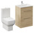 Napoli 460 Light Oak 600mm 2 Drawer Vanity Unit and Tacoma Comfort Height Toilet Suite with Angel Basin Left Hand View thumbnail