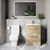 Napoli 460 Light Oak 600mm 2 Drawer Vanity Unit and Tacoma Comfort Height Toilet Suite with Angel Basin Lifestyle Image thumbnail