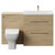 Napoli 390 Cento Light Oak 1400mm 2 Drawer Vanity Unit Toilet Suite with Glide Basin Front View thumbnail