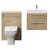 Napoli 390 Cento Light Oak 1200mm Wall Mounted 2 Drawer Vanity Unit and Toilet Suite with Glide Basin Front View thumbnail