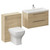 Napoli 390 Cento Light Oak 1400mm Wall Mounted 2 Drawer Vanity Unit and Toilet Suite with Glide Basin Left Hand View thumbnail