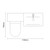 Napoli 390 Cento Light Oak 1100mm 2 Drawer Vanity Unit Toilet Suite with Glide Basin Top Down Dimensions thumbnail