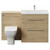 Napoli 460 Cento Light Oak 1400mm 2 Drawer Vanity Unit Toilet Suite with Glide Basin Front View thumbnail
