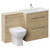 Napoli 460 Cento Light Oak 1400mm 2 Drawer Vanity Unit Toilet Suite with Glide Basin Left Hand View