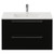 Napoli 390 Matt Black 800mm Wall Mounted 2 Drawer Vanity Unit with Angel Basin Front View
