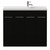 Napoli 250 Matt Black 1000mm 4 Door Vanity Unit with Square Silvo Basin Front View thumbnail
