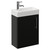 Napoli Cube Matt Black 400mm Wall Mounted Single Door Vanity Unit with Align Basin Left Hand View thumbnail