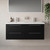 Napoli 390 Matt Black 1200mm Wall Mounted 4 Drawer Vanity Unit with Double Glide Basins Lifestyle Image thumbnail