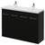 Napoli 390 Matt Black 1200mm 4 Door Vanity Unit with Double Glide Basins Right Hand View