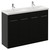 Napoli 390 Matt Black 1200mm 4 Door Vanity Unit with Double Glide Basins Left Hand View