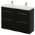 Napoli 390 Matt Black 1200mm 4 Drawer Vanity Unit with Double Glide Basins Right Hand View thumbnail