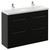 Napoli 390 Matt Black 1200mm 4 Drawer Vanity Unit with Double Glide Basins Left Hand View