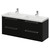 Napoli 390 Matt Black 1200mm Wall Mounted 4 Drawer Vanity Unit with Double Lucia Basins Right Hand View thumbnail