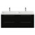 Napoli 390 Matt Black 1200mm Wall Mounted 4 Drawer Vanity Unit with Double Lucia Basins Front View thumbnail